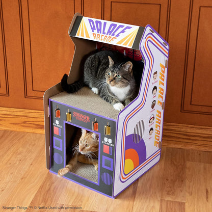 Level Up Your Cat's Playtime with the Stranger Things Arcade Machine – White