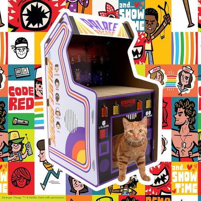 Level Up Your Cat's Playtime with the Stranger Things Arcade Machine – White