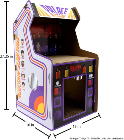 Level Up Your Cat's Playtime with the Stranger Things Arcade Machine – White