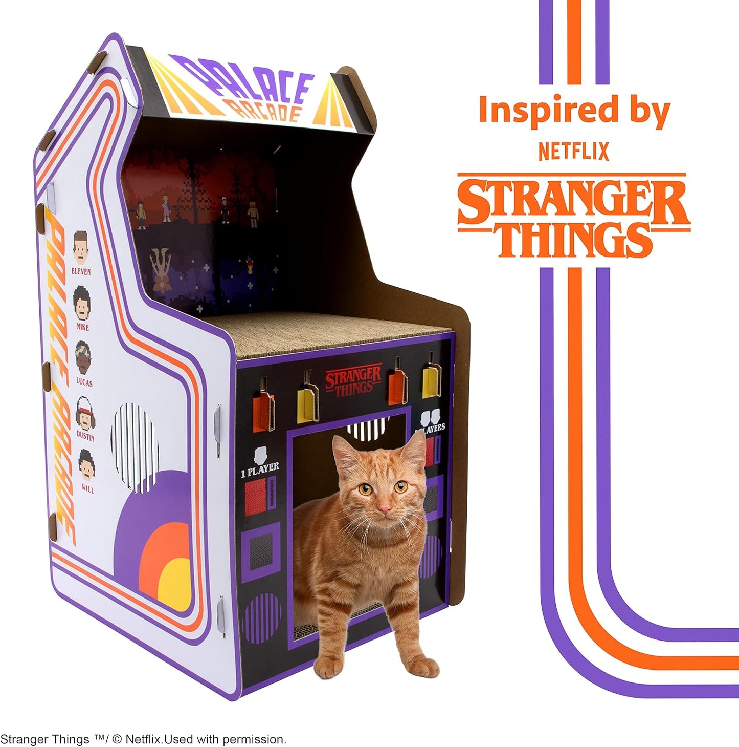 Level Up Your Cat's Playtime with the Stranger Things Arcade Machine – White