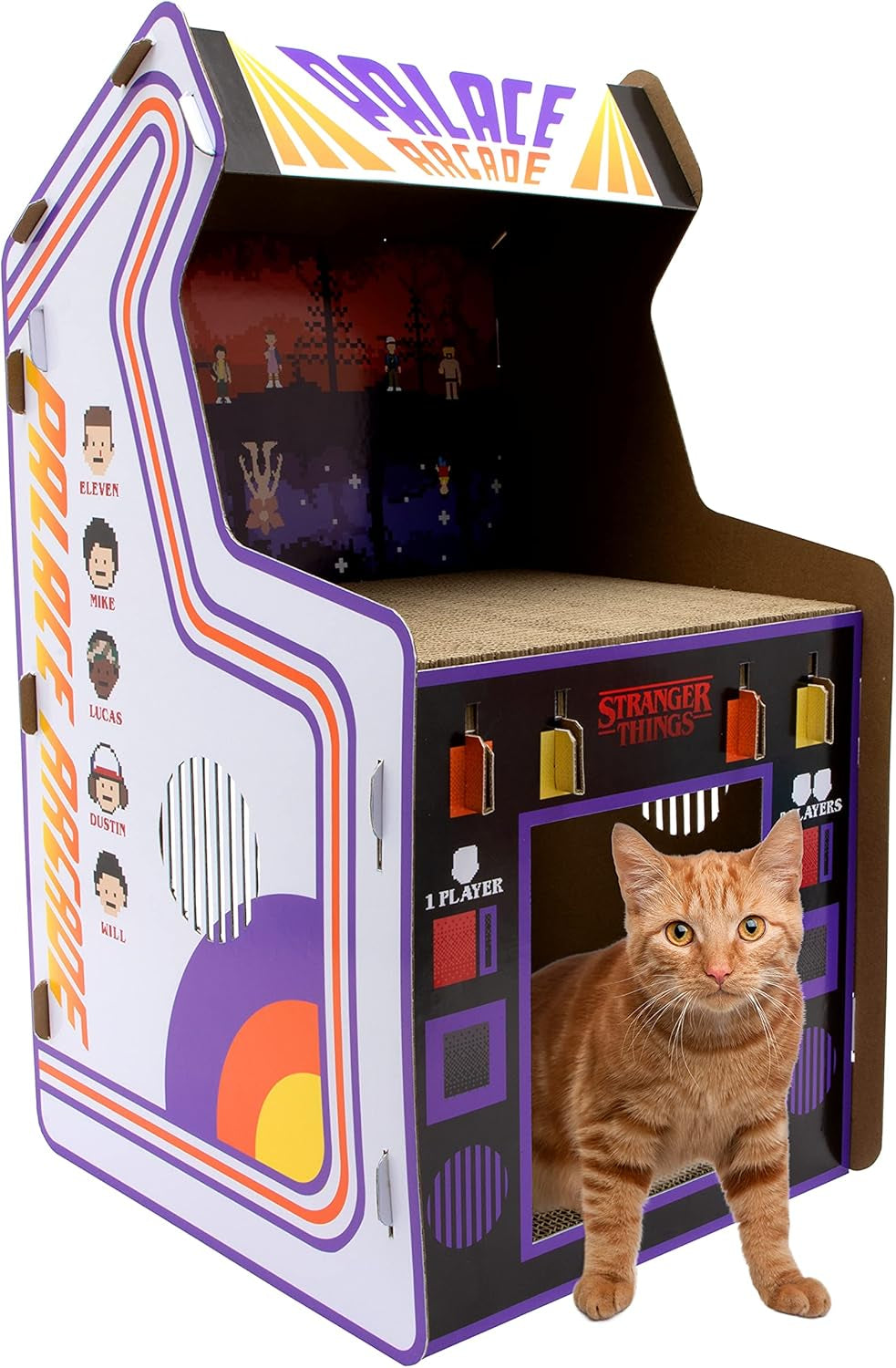 Level Up Your Cat's Playtime with the Stranger Things Arcade Machine – White