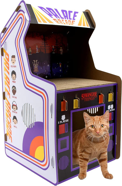 Level Up Your Cat's Playtime with the Stranger Things Arcade Machine – White