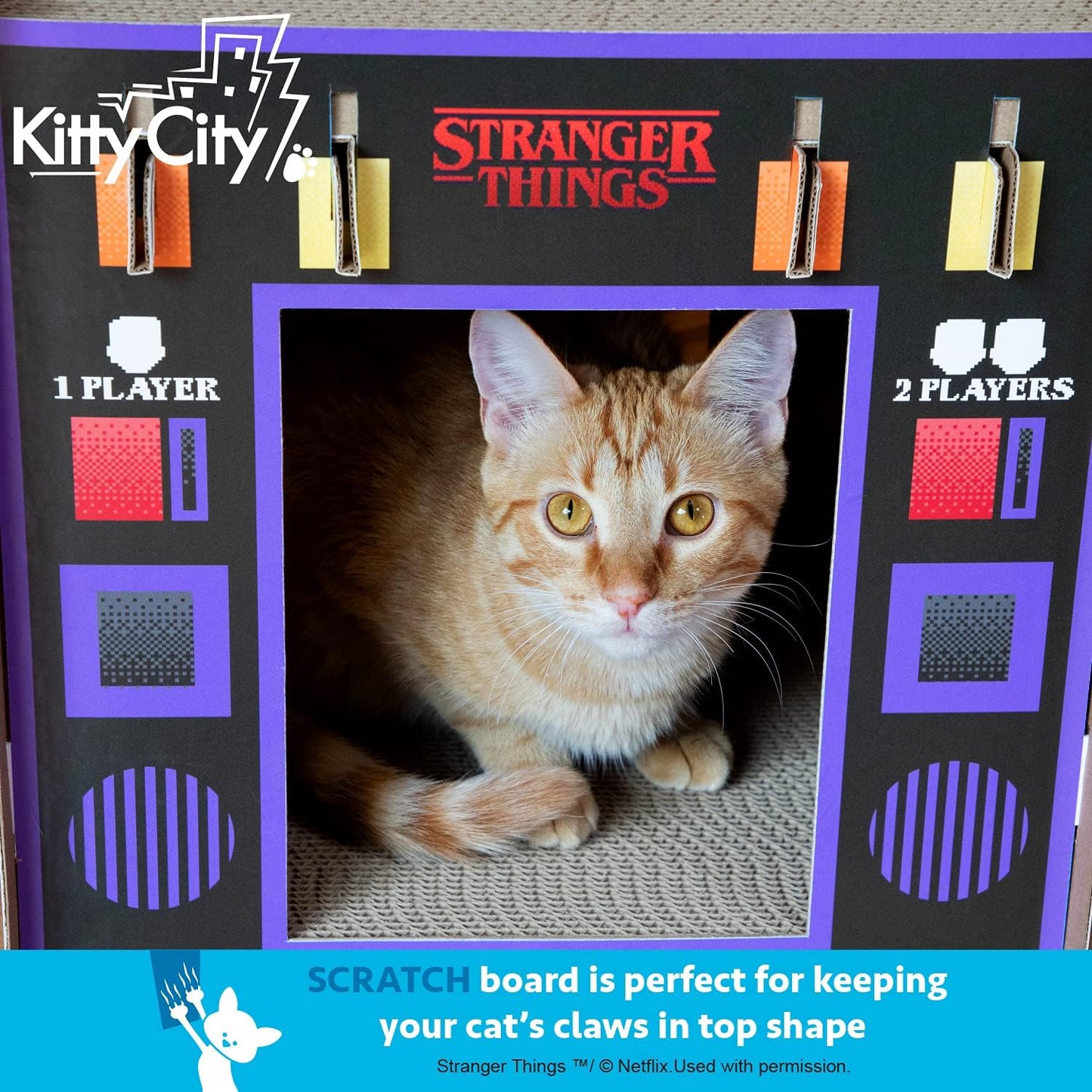 Level Up Your Cat's Playtime with the Stranger Things Arcade Machine – White
